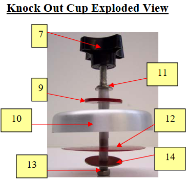 Knock out cup exploded view